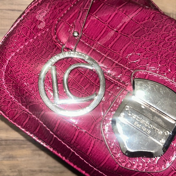 Liz Clairborne Fuchsia Croc-Embossed Shoulder Bag - Picture 4 of 7